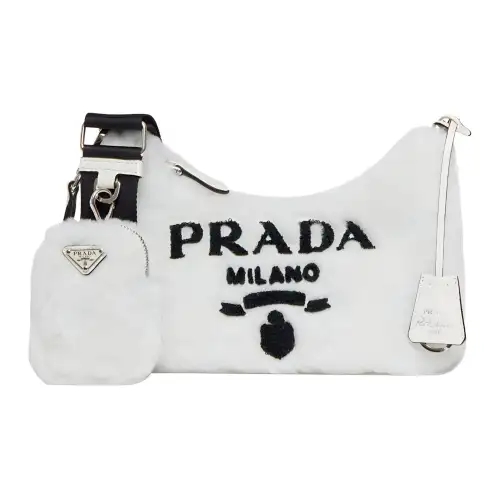 PRADA Re Edition Wool 3 in 1 Combo Bag, Handbag, Shoulder Bag Women's White