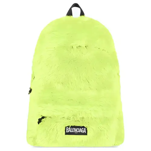 Balenciaga Zip Closure Artificial Leather Backpack Women's Yellow