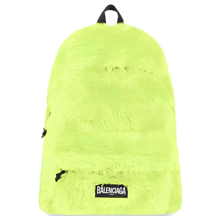 Balenciaga Zip Closure Artificial Leather Backpack Women's Yellow