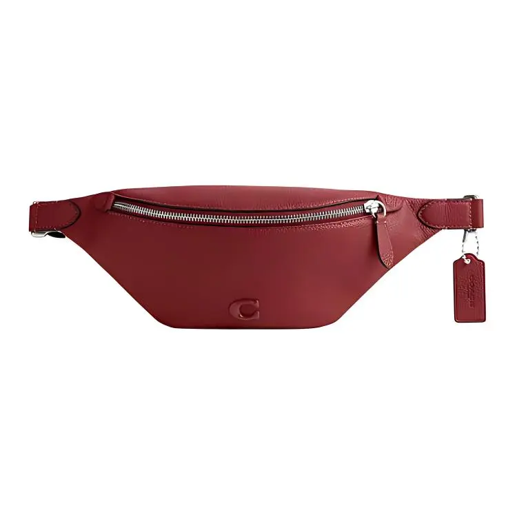 COACH Charter Leather Shoulder Bag, Crossbody Bag Large Women's Burgundy