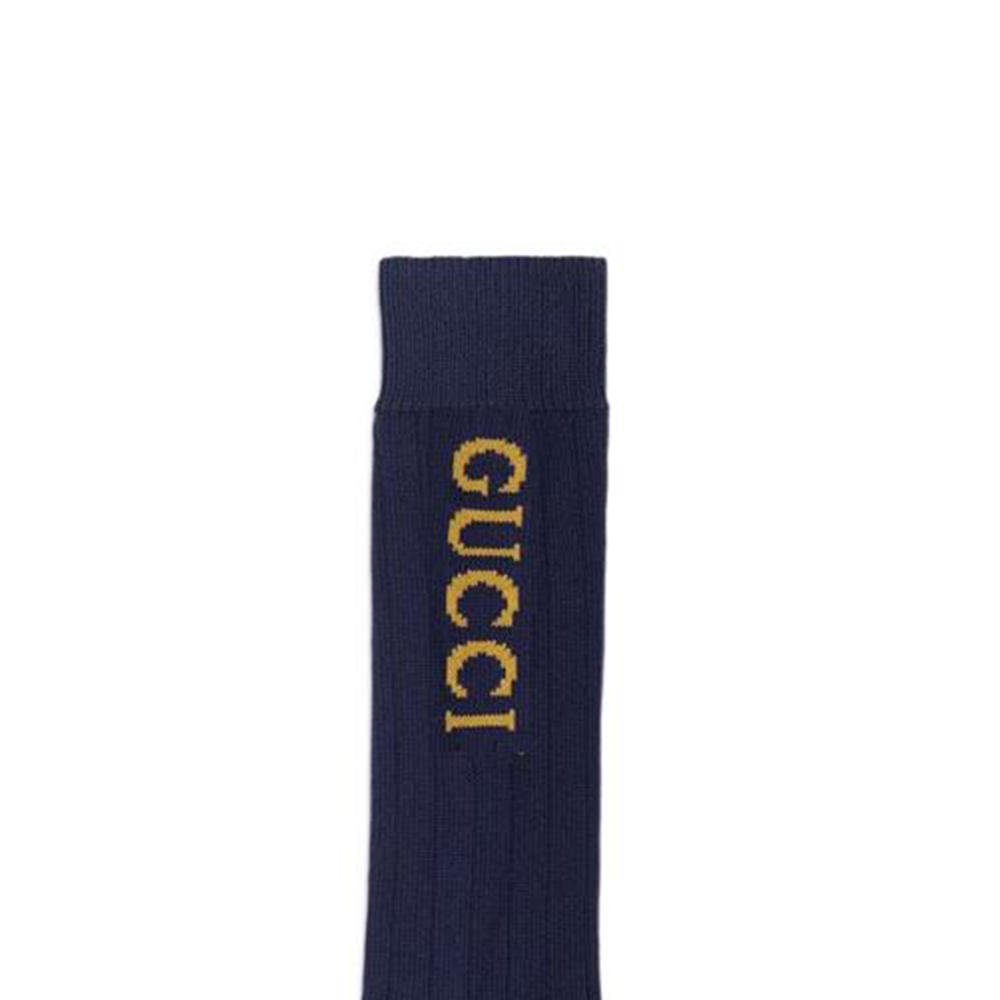 intarsia-knit logo socks