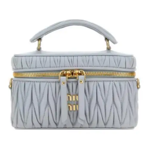 MIU MIU Leather Handbag, Shoulder Bag Women's Blue
