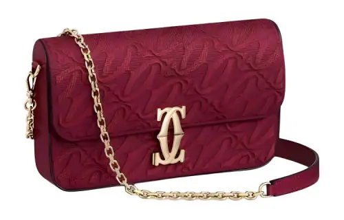 CARTIER C De Cartier Collection Calfskin Shoulder Bag, Crossbody Bag Mini Women's Cherry Red