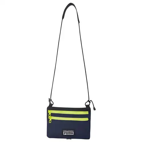 PUMA Fabric Shoulder Bag Unisex Tweed Blue/Yellow