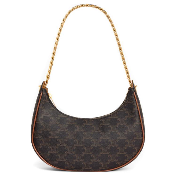 CELINE Ava Cow Leather Chain Shoulder Bag, Handbag, Handbag, Shoulder Bag Medium Women's Tawny