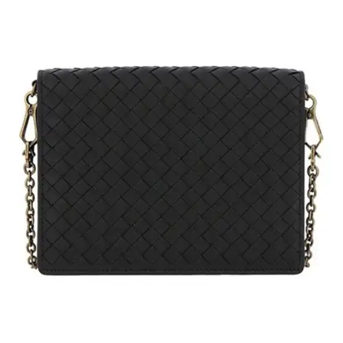 Bottega Veneta Lambskin Wallet, Shoulder Bag, Crossbody Bag Women's Black
