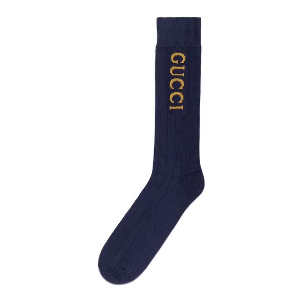 intarsia-knit logo socks
