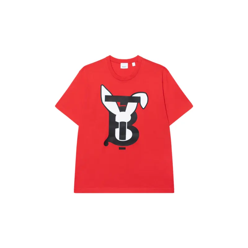 Burberry Rabbit Logo Print Cotton T Shirt