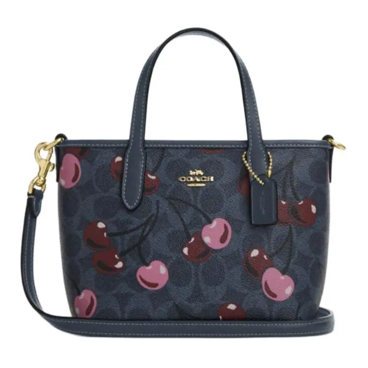 COACH City Canvas Tote Bag, Shopping Bag, Shoulder Bag, Crossbody Bag, Handbag Mini Women's Denim Blue Mixed Color