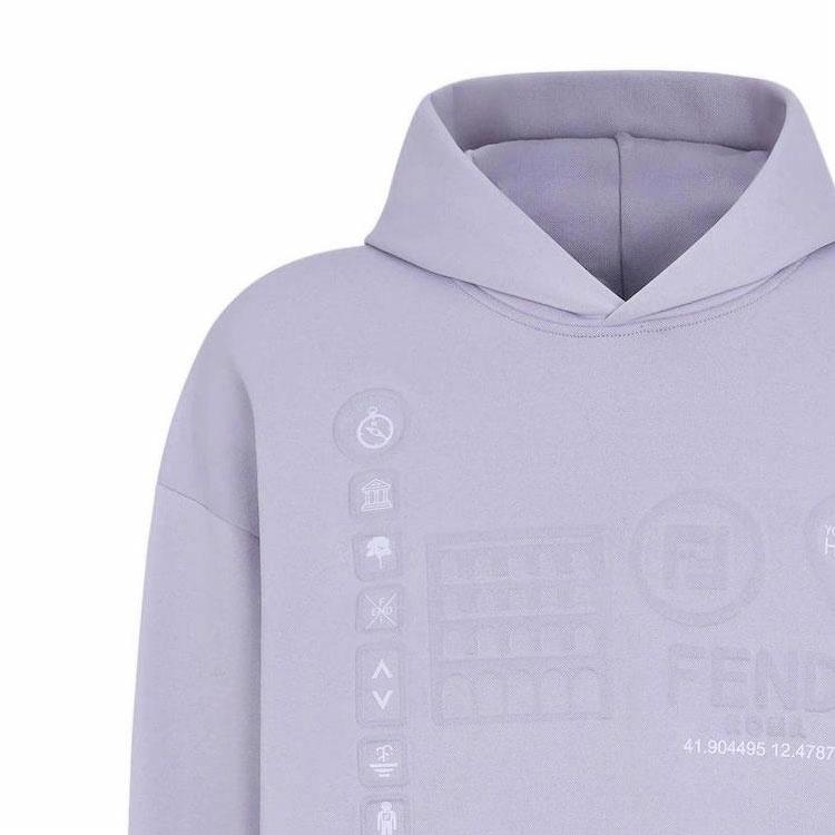 Мужское худи Fendi (светло-фиолетовое) — фото 5