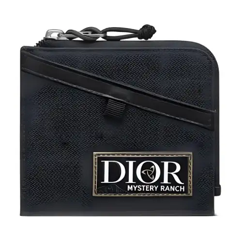 DIOR Mystery Rsnch Collaboration Nylon Coin Purse Card Holder, Wallet Men's Black