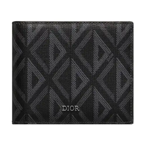 DIOR Canvas With Leather Wallet Men's Black