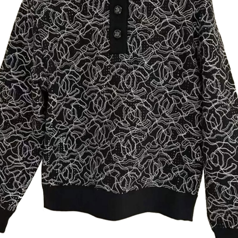 Женская футболка Chanel 25C Polo (черно-белая) — фото 6