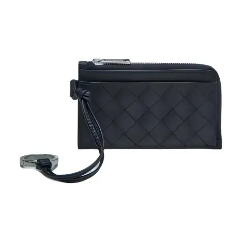 Bottega Veneta Leather Card Holder Men's Black