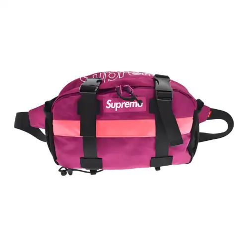 Supreme Nylon, Leather Sling Bag One Shoulder Crossbody Fanny Pack Regular Unisex Purple