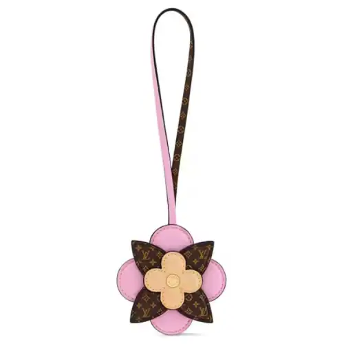 LOUIS VUITTON Leather Bag Charm Bag Accessory Women's Pink & Brown