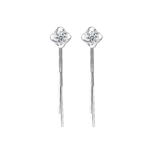 WINY 999 Fine Silver Stud Earrings With Certificate Women's Silver