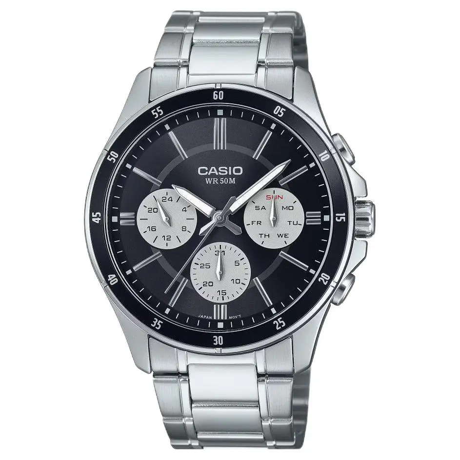 CASIO Quartz Movement Stainless Steel Strap Watch Men's Watches Black Dial