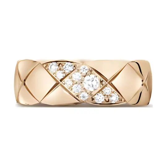 CHANEL Diamond Rings Unisex Rose Gold