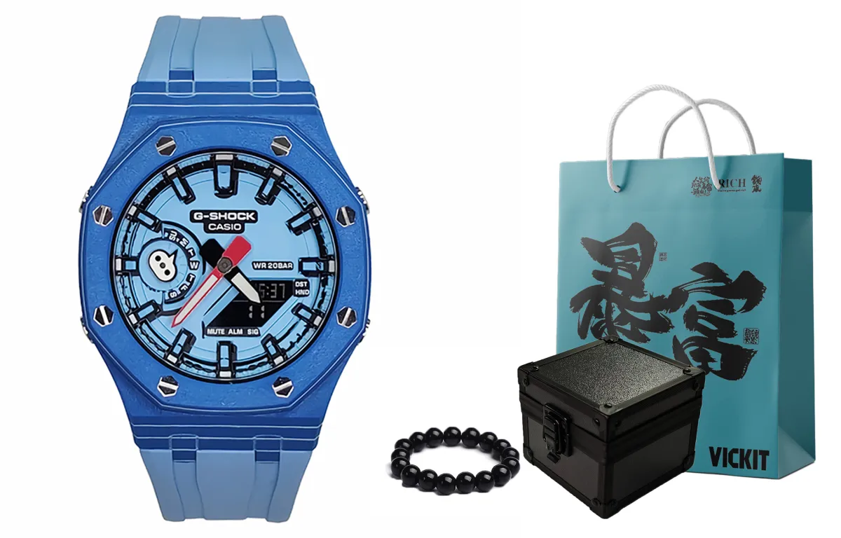 CASIO Men Liquid Crystal/Analog Dual Display Series 44mm Blue Watch