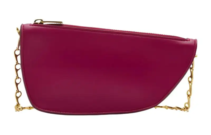 Burberry Lambskin Shoulder Bag, Crossbody Bag Women's Raspberry Red