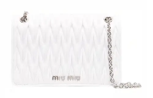 MIU MIU Leather Crossbody Bag, Shoulder Bag Women's White