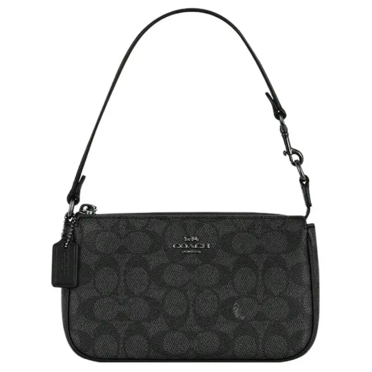 COACH Nolita Polyvinyl Chloride Pochette, Shoulder Bag Small Women's Dark Gray