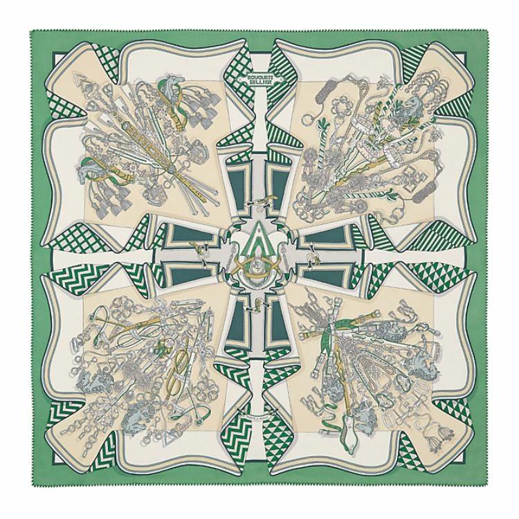 Женский платок Hermes Silk Scarf (зеленый)