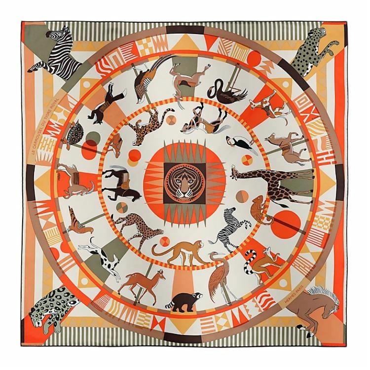 Женский платок Hermes (оранжевый)