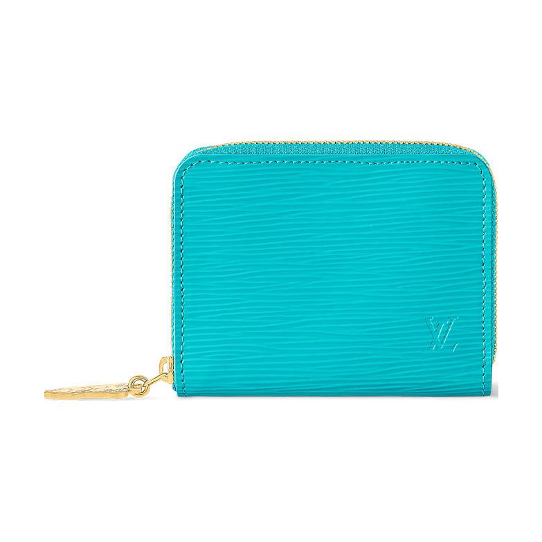 LOUIS VUITTON X Takashi Murakami Takashi Co-branded model ZippyCOIN engraved letter logo Cowhide cowhide cowhide wallet women light blue