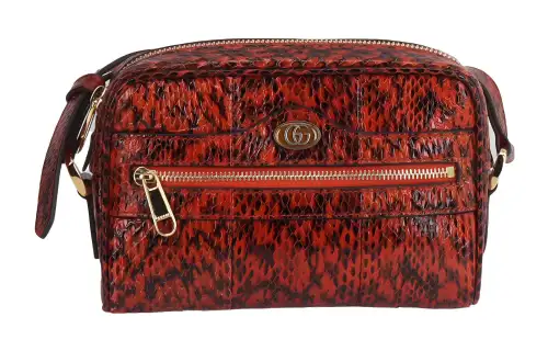 GUCCI Ophidia Python Skin Camera Bag, Shoulder Bag, Crossbody Bag Mini Unisex