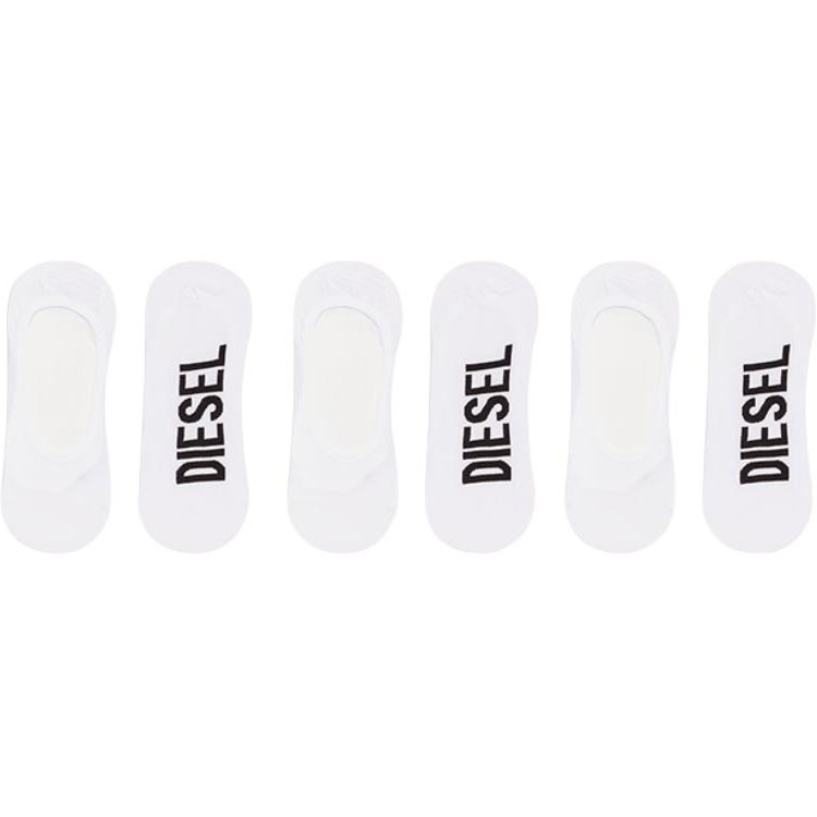 DIESEL No Show Socks Unisex 3 Pack White