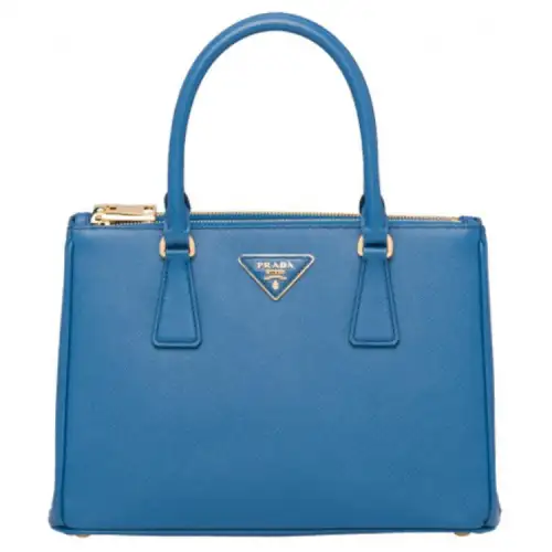 PRADA Galleria Leather Handbag Women's Blue