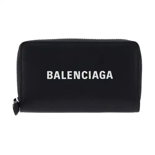 Balenciaga Cow Leather Card Holder, Wallet Women's Black