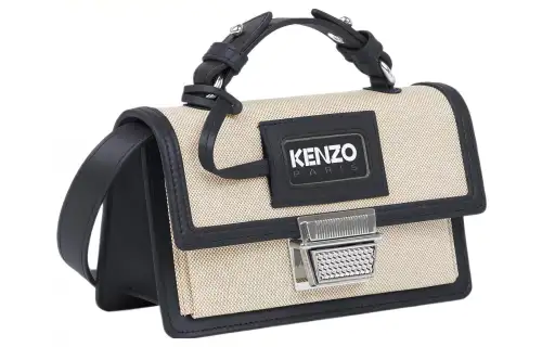 KENZO RUE VIVIENNE Cotton Handbag, Shoulder Bag, Crossbody Bag Mini Women's Black