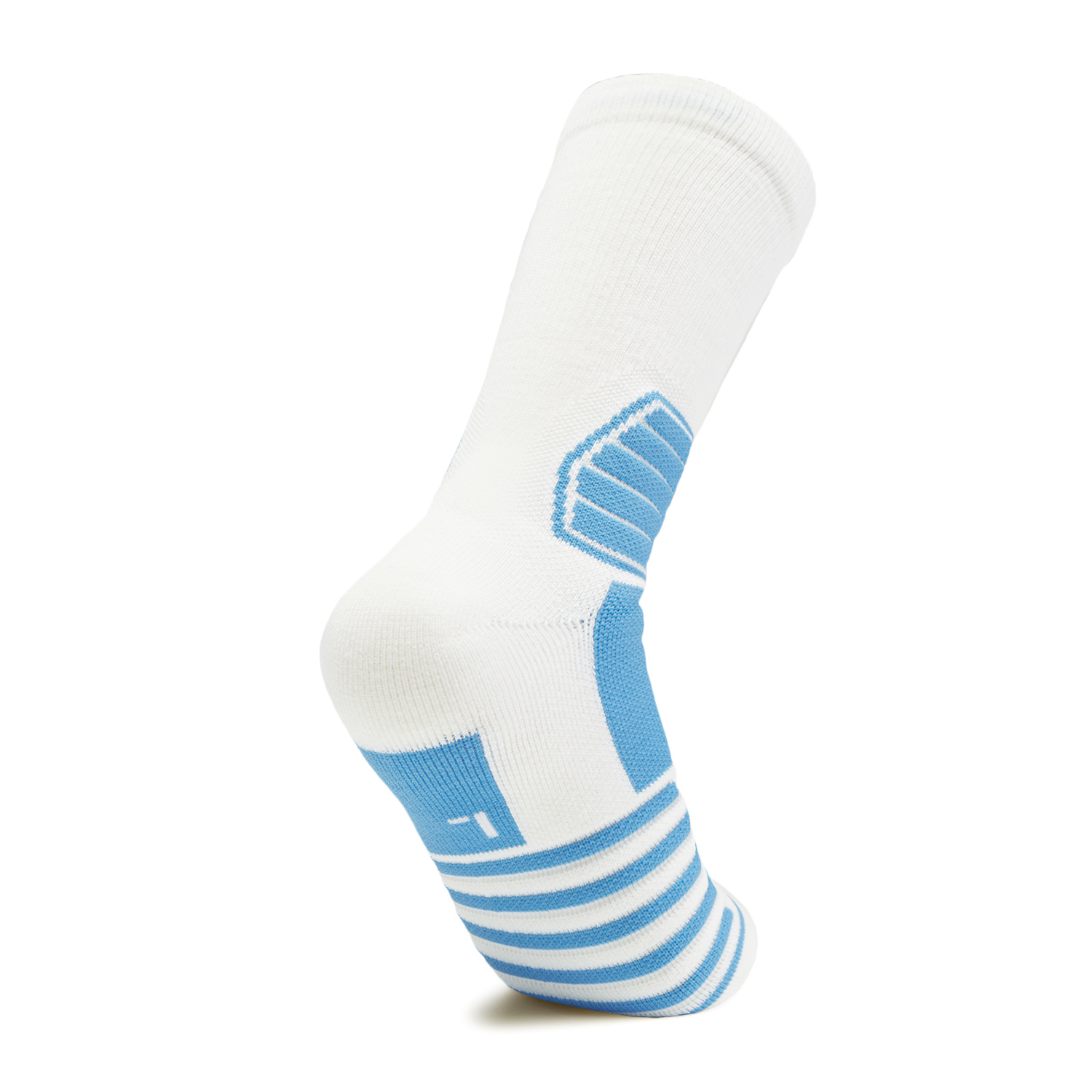 Li Ning Basketball Collection Crew Socks Unisex 1 Pack Standard White/Light Sky Blue/Island Blue