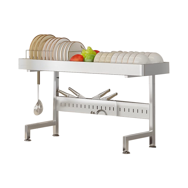 Wurun stainless steel sink telescopic dish drainer kitchen dish rack above the sink dish storage rack storage rack