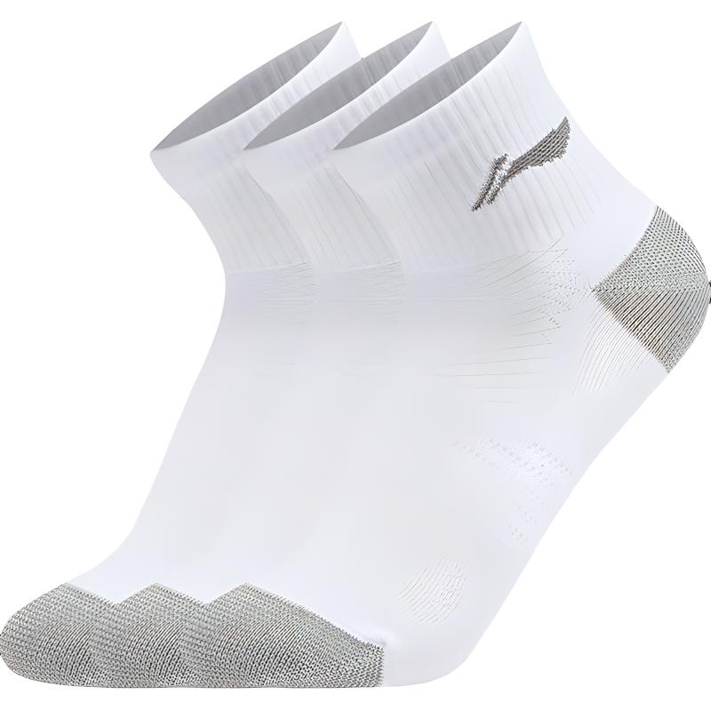 Li Ning Sports Life Collection Ankle Socks Unisex 3 Pack White