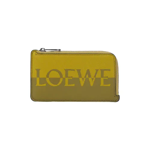 LOEWE Cow Leather Card Holder, Wallet Regular Men's Ochre/Olive