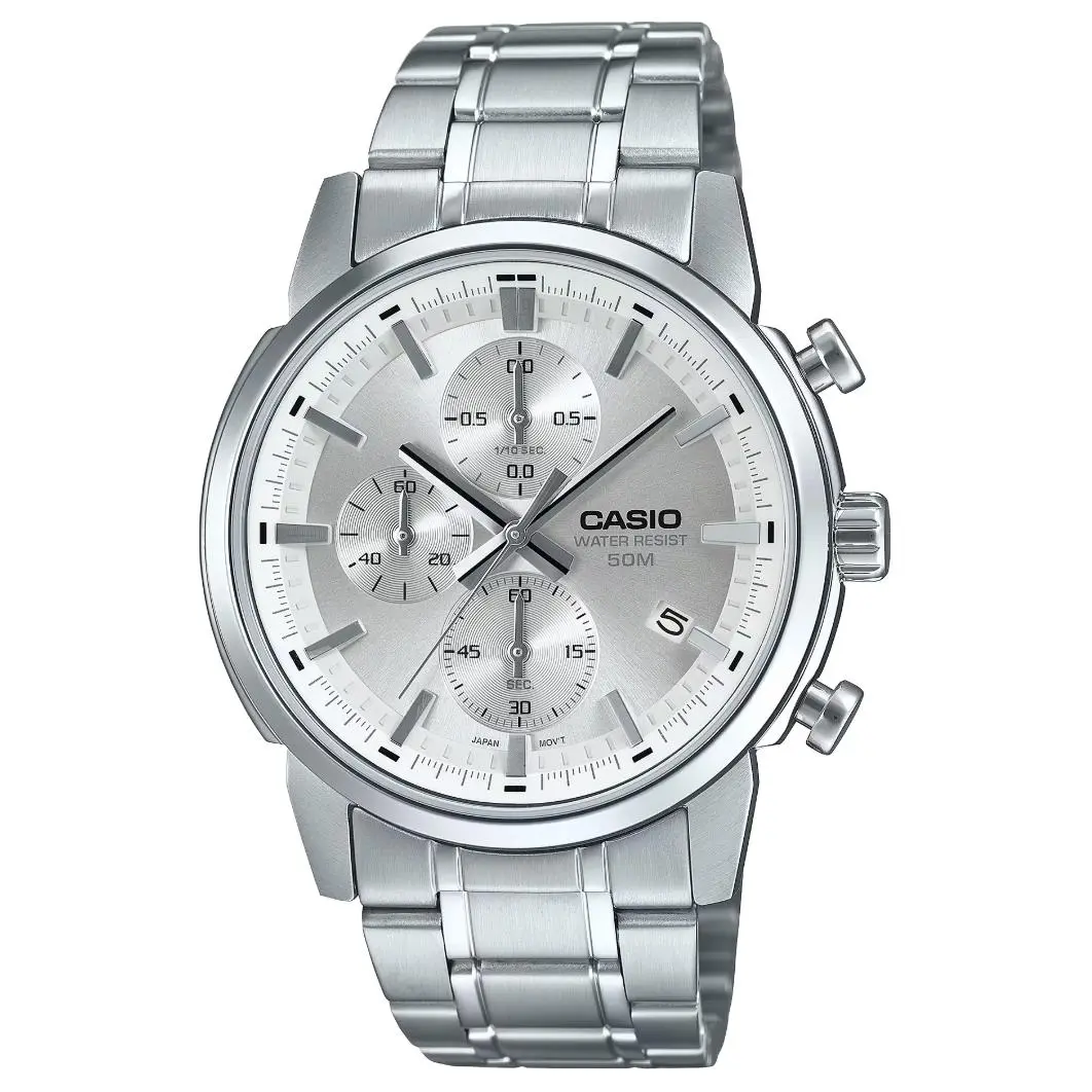 CASIO Quartz Movement Stainless Steel Strap Watch Men's Watches Silver Dial