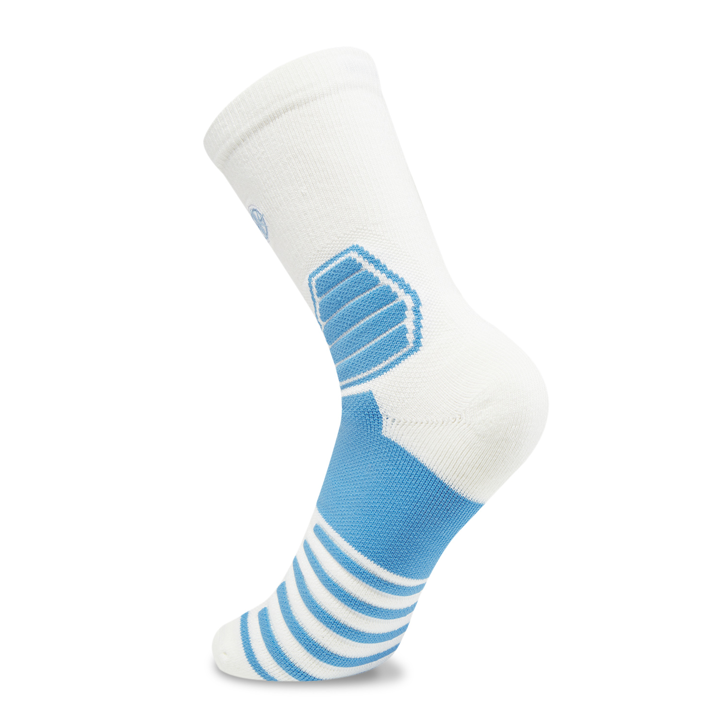 Li Ning Basketball Collection Crew Socks Unisex 1 Pack Standard White/Light Sky Blue/Island Blue