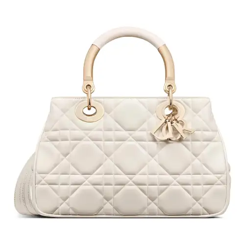 DIOR Calfskin Handbag Shoulder Bag, Crossbody Bag, Handbag Medium Women's White