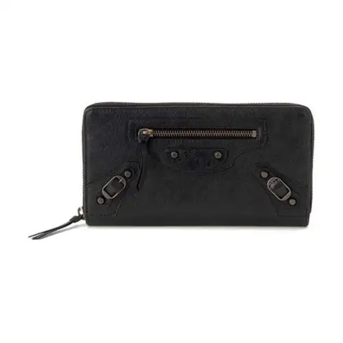 Balenciaga Lambskin Handheld Wallet Women's Black