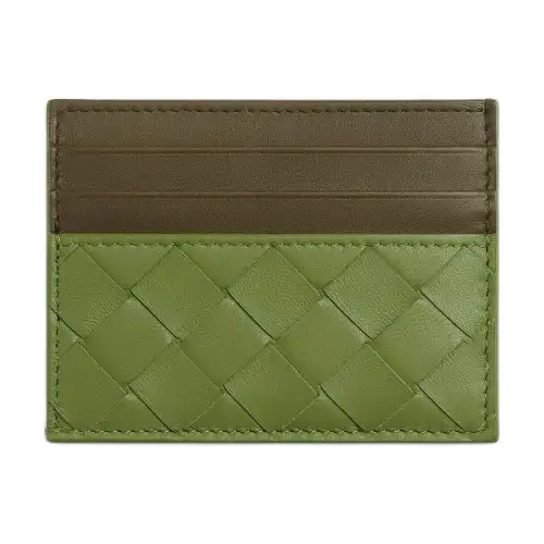 Bottega Veneta Leather Card Holder Men's Green
