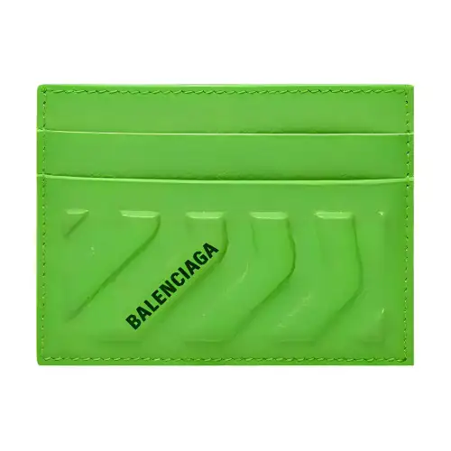Balenciaga Car 4 Card Slots 1 Bill Compartment Card Holder Bright Green/Black