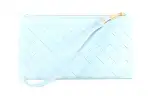 Bottega Veneta Zip Closure Leather Clutch Women's Light Blue
