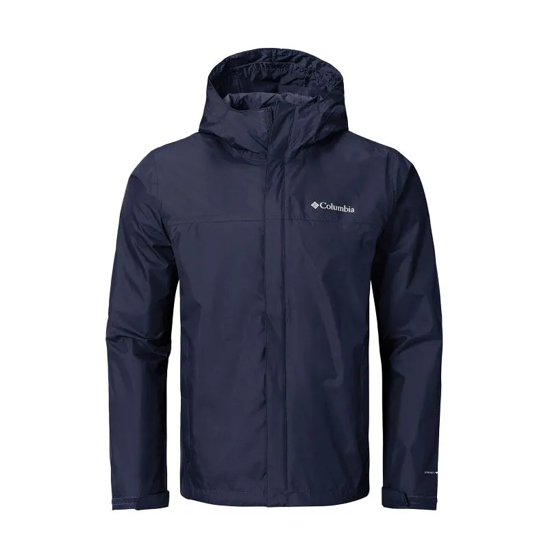 Columbia Hiking Waterproof, Windproof, Breathable, Thermal, Lightweight Windbreaker Jacket Men's Navy Blue
