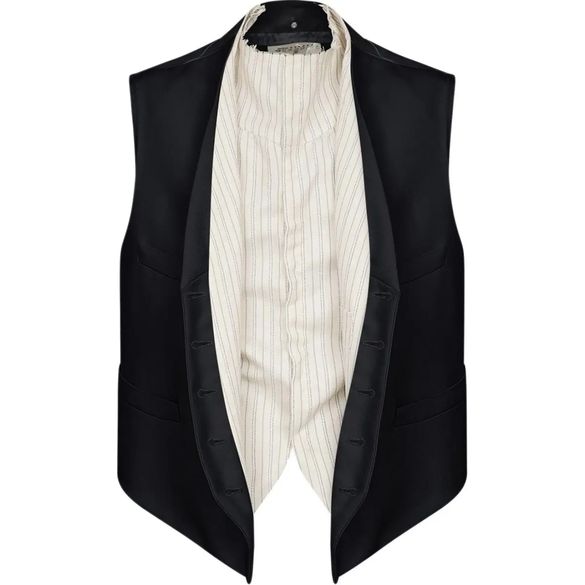 Maison Margiela striped-panel waistcoat