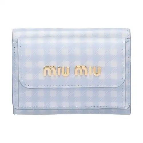 MIU MIU Leather Wallet Women's Blue