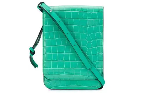 LOEWE Embossed Crocodile Leather Camera Bag, Crossbody Bag Women's Light Green